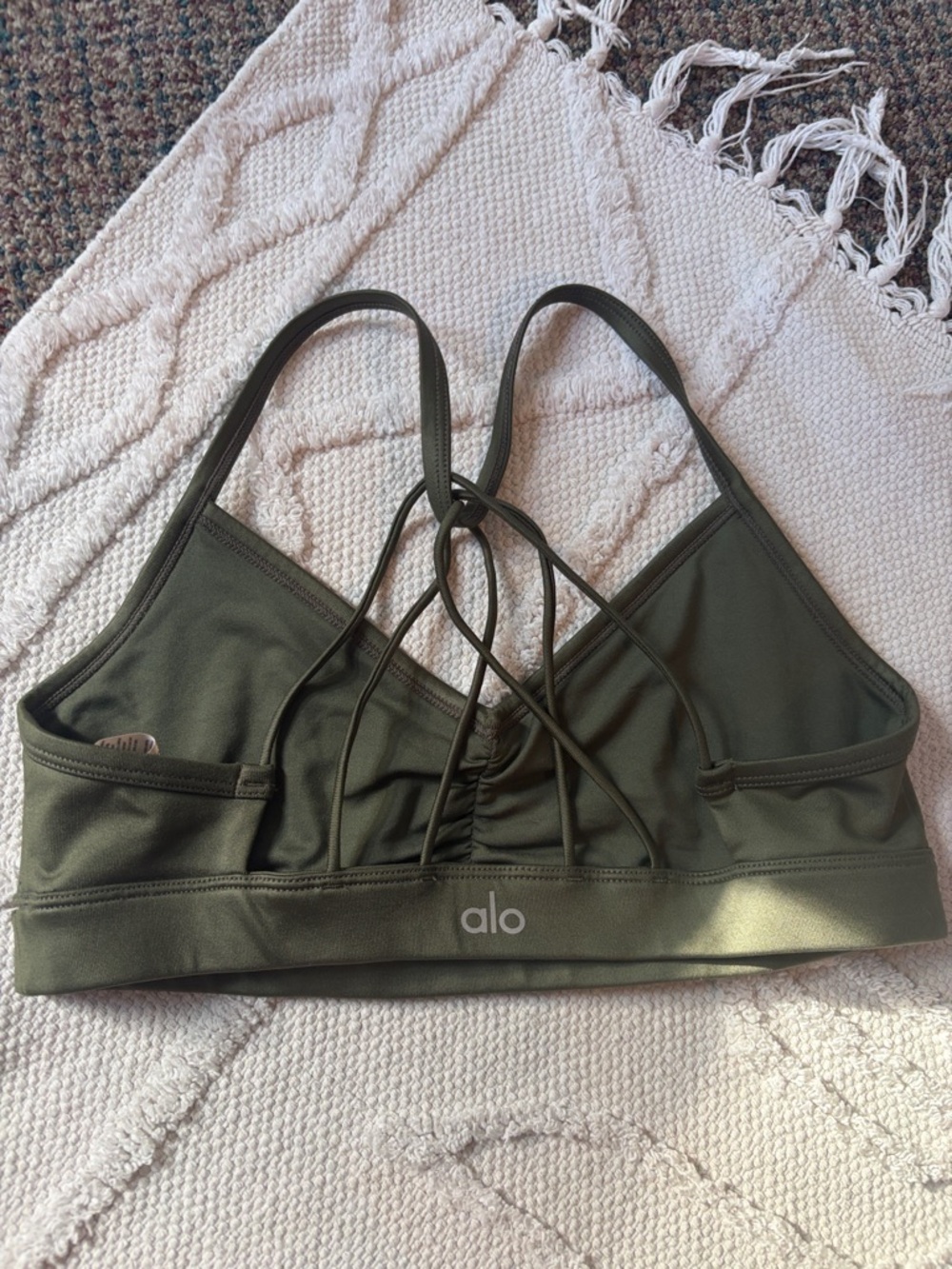 Alo Sunny strapping bra size small olive green - Picture 3 of 5